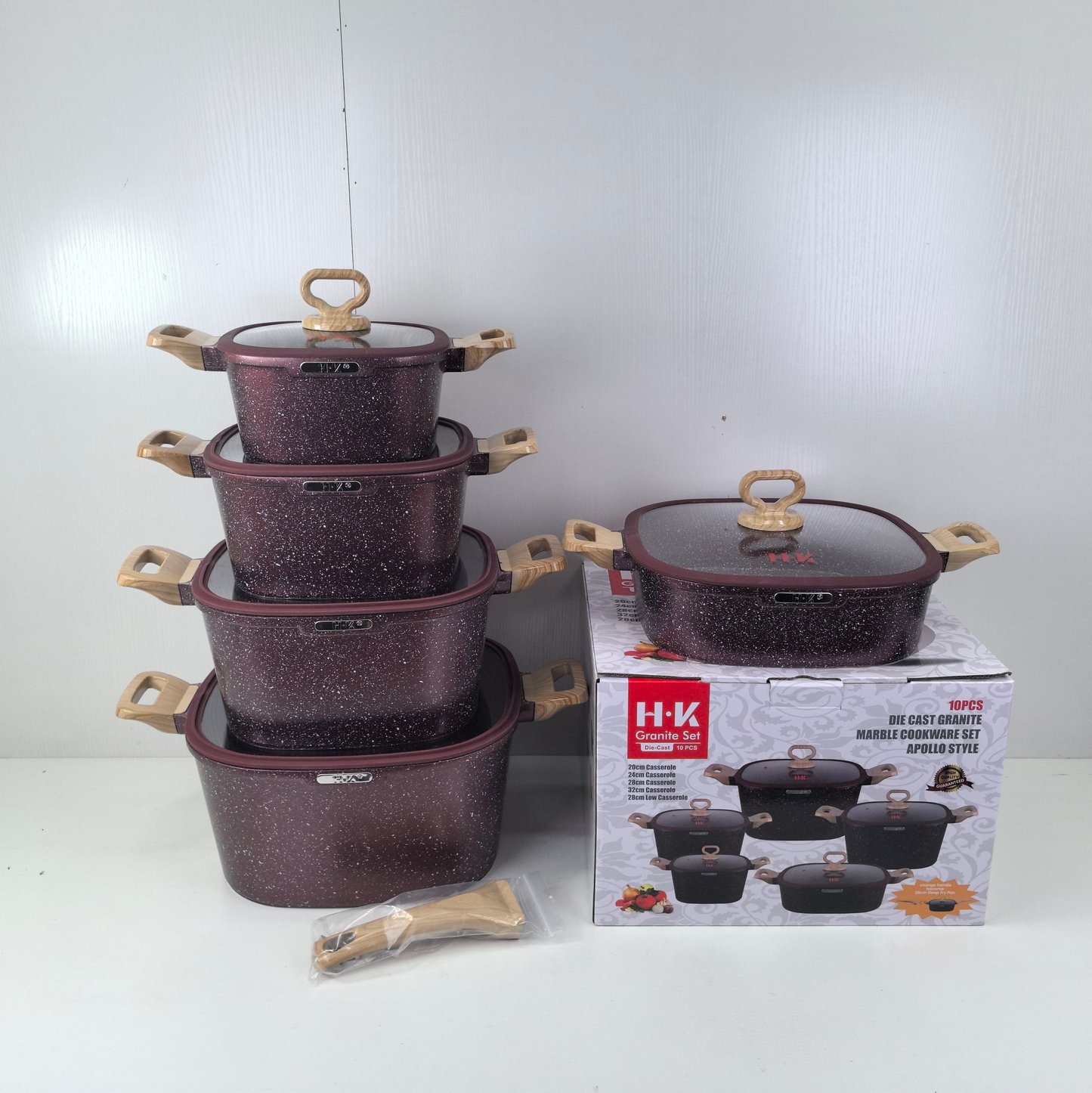 KALA 10pcs pot set-casserole-shallow casserole Induction bottom
