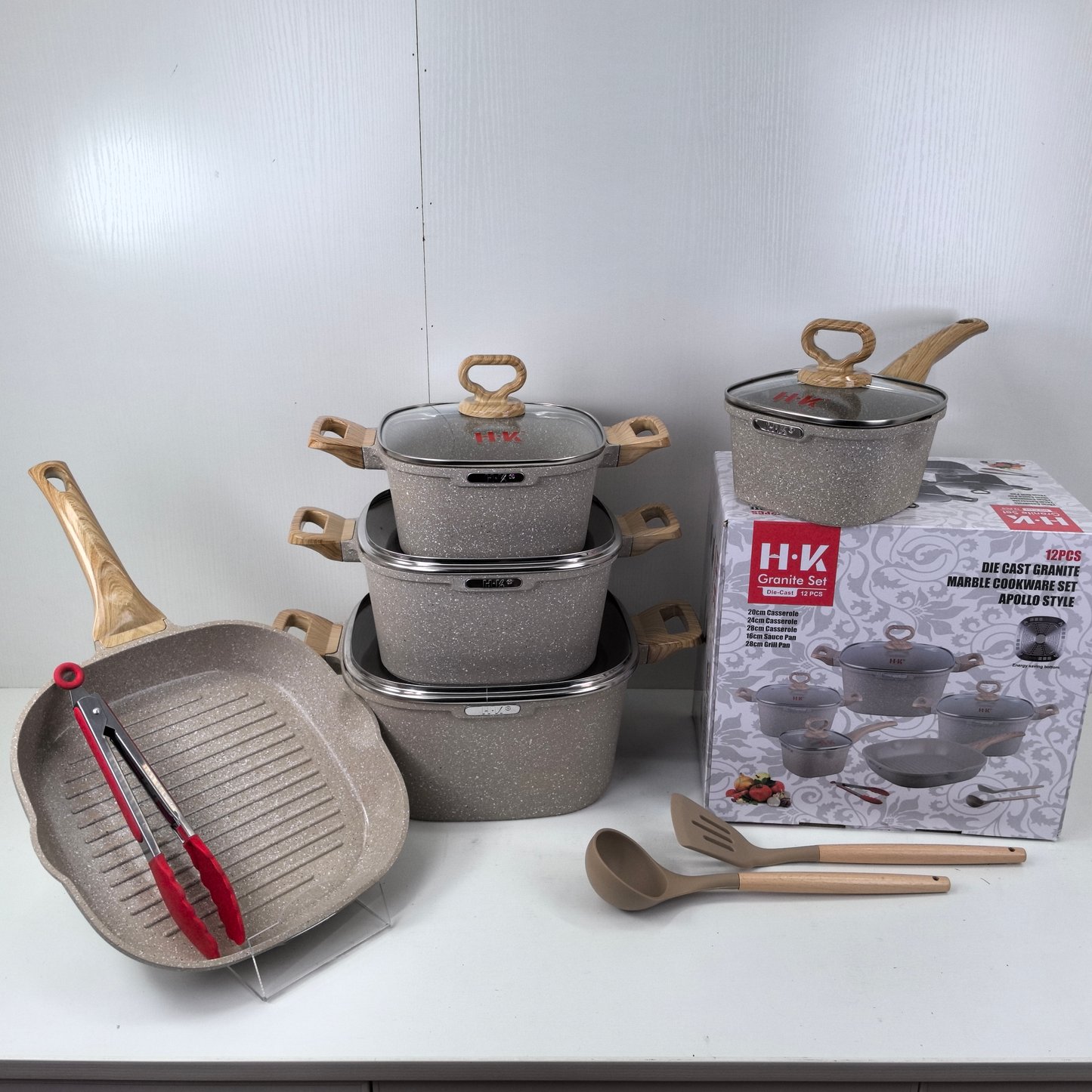 KALA 10pcs pot set-casserole/milk pan/grill fry pan
