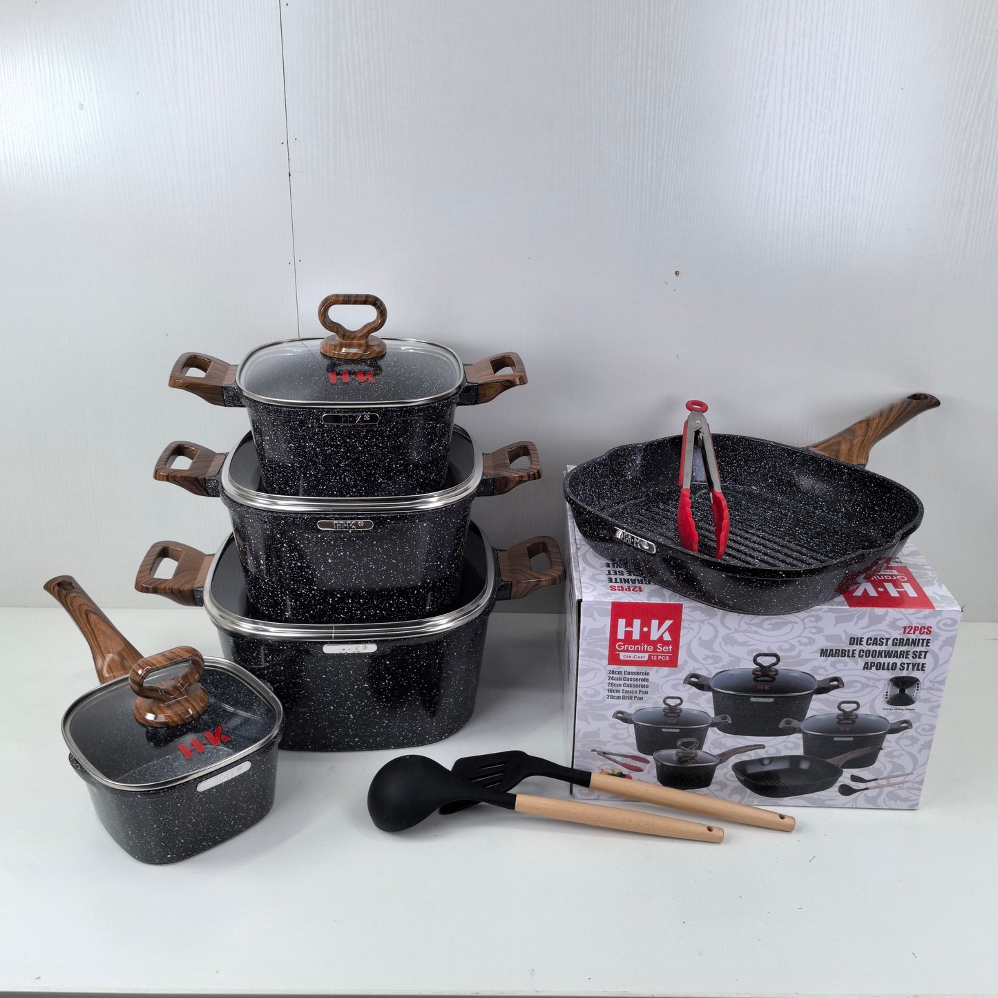 KALA 10pcs pot set-casserole/milk pan/grill fry pan