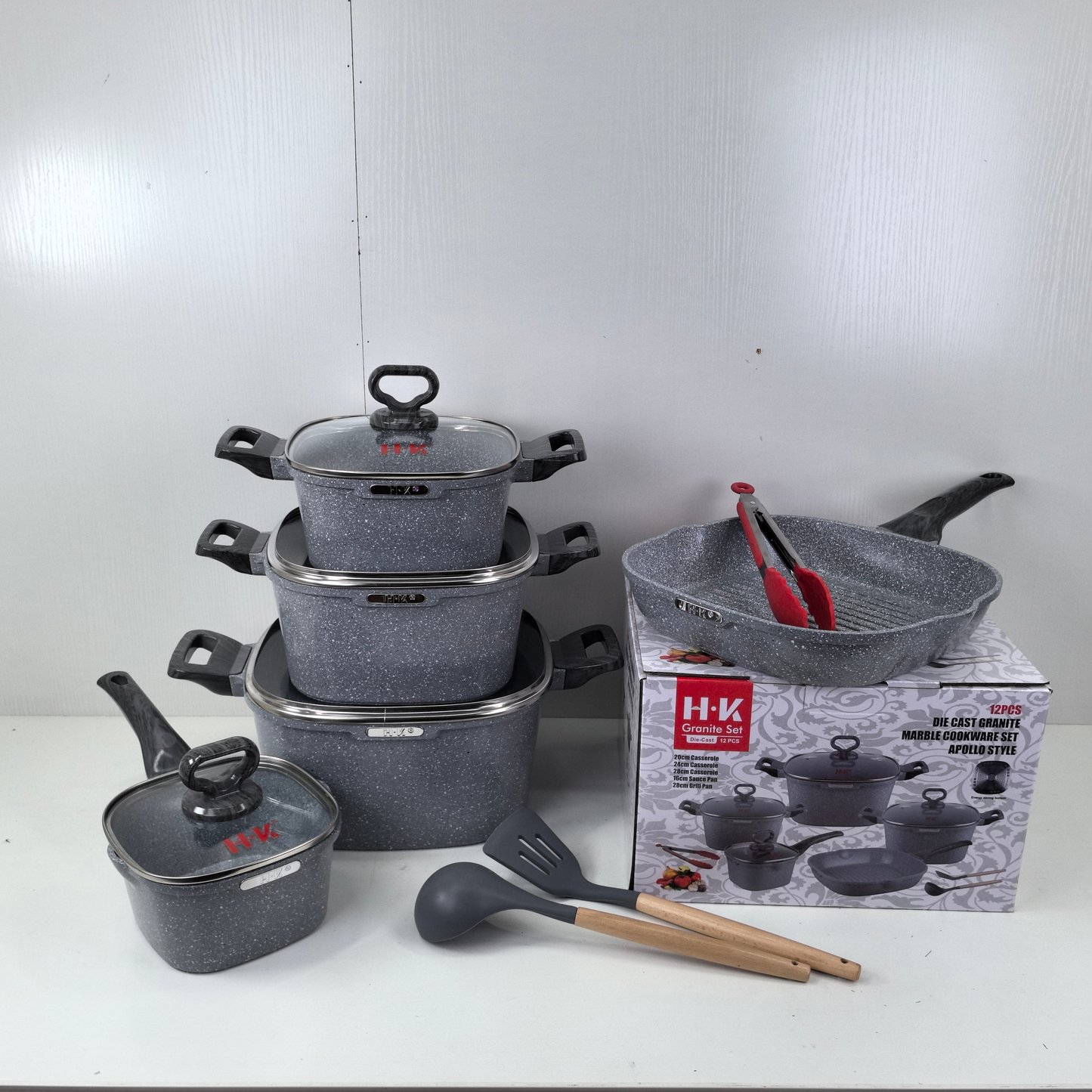 KALA 10pcs pot set-casserole/milk pan/grill fry pan