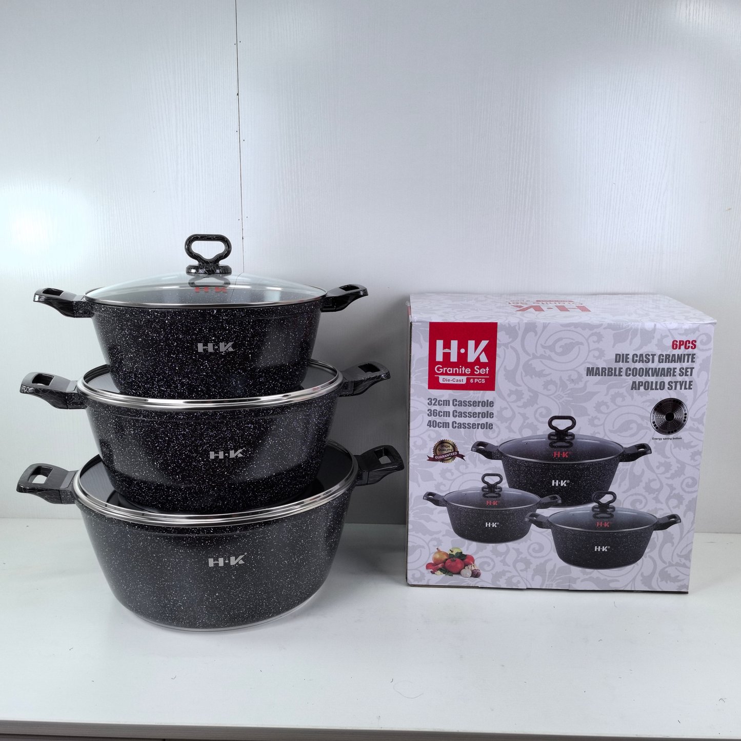 KALA 6pcs pot set 32-36-40cm casserole
