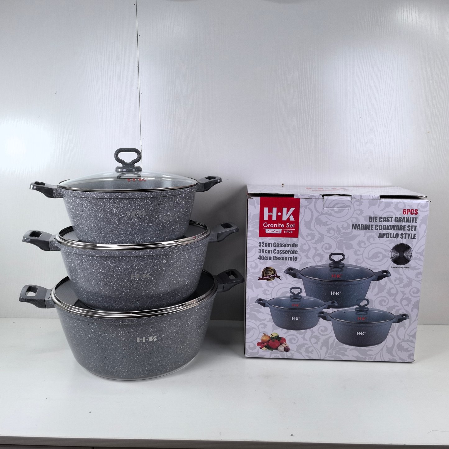 KALA 6pcs pot set 32-36-40cm casserole