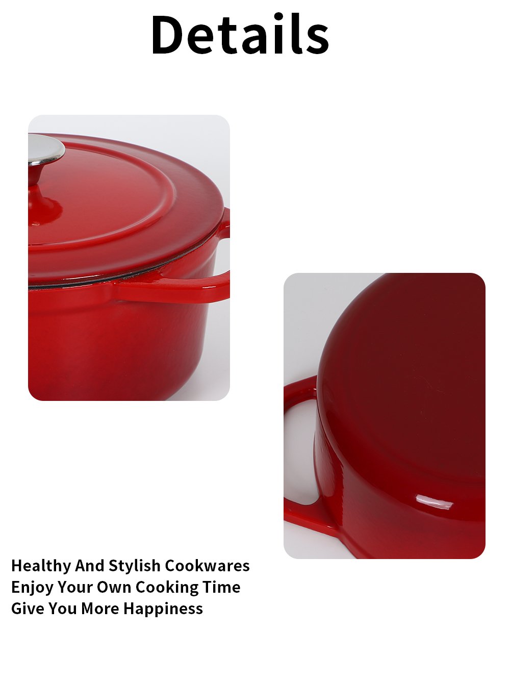 25*11cm red cast iron pot