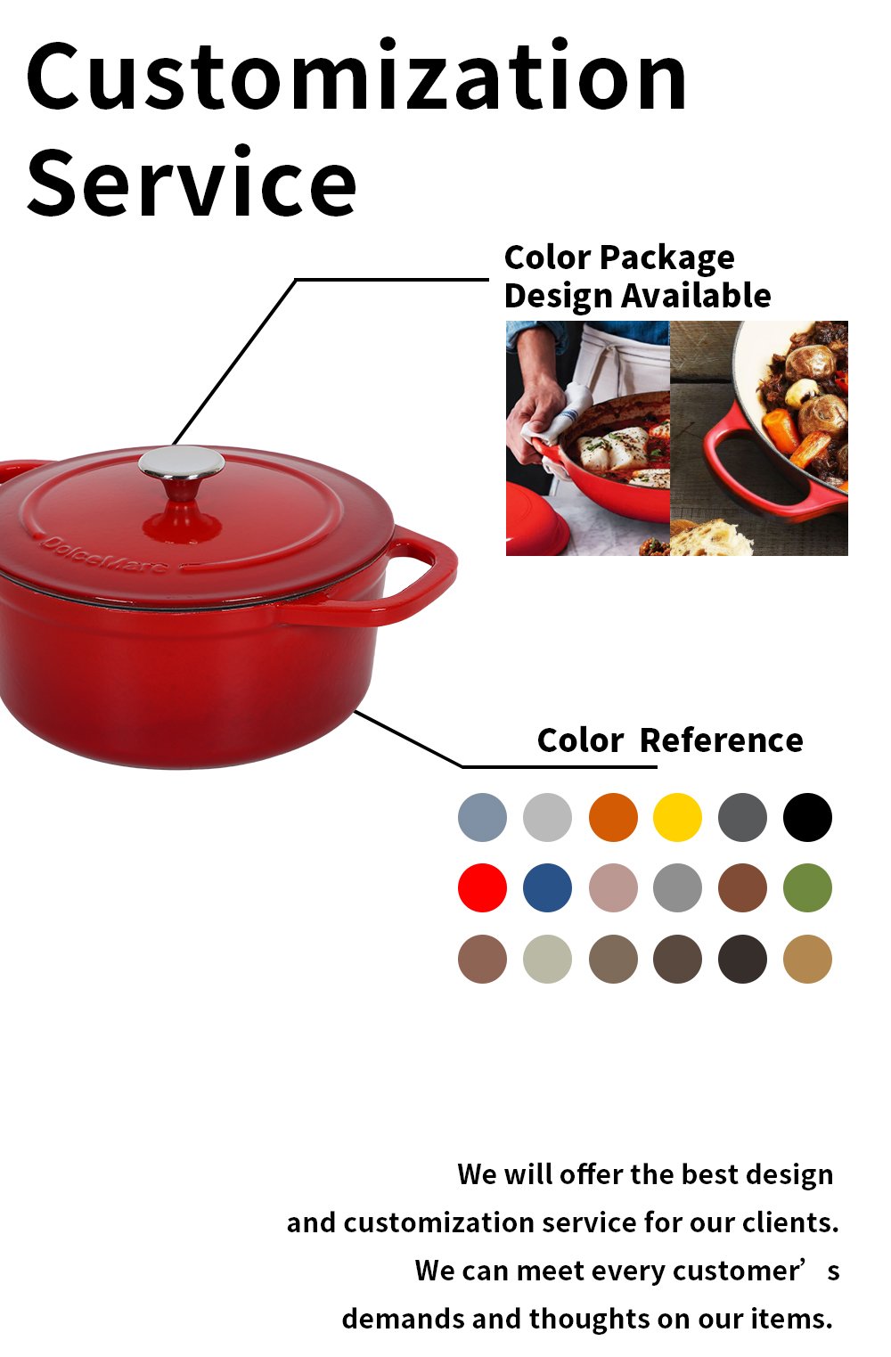 25*11cm red cast iron pot