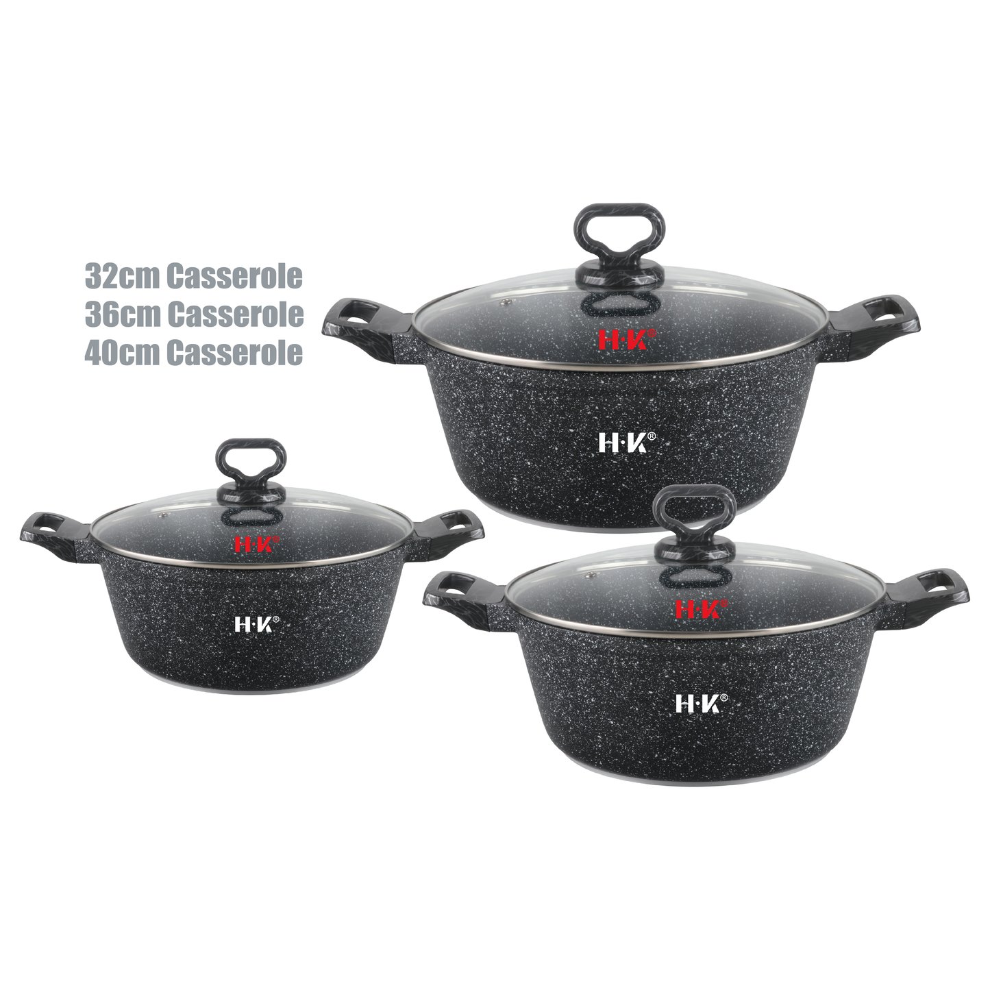 KALA 6pcs pot set 32-36-40cm casserole