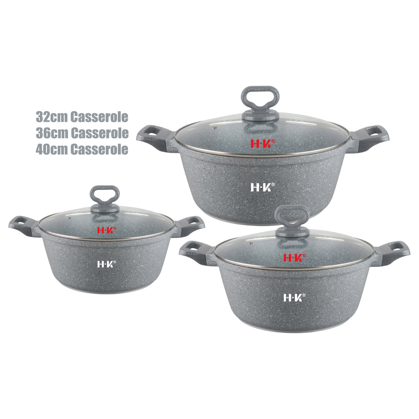 KALA 6pcs pot set 32-36-40cm casserole