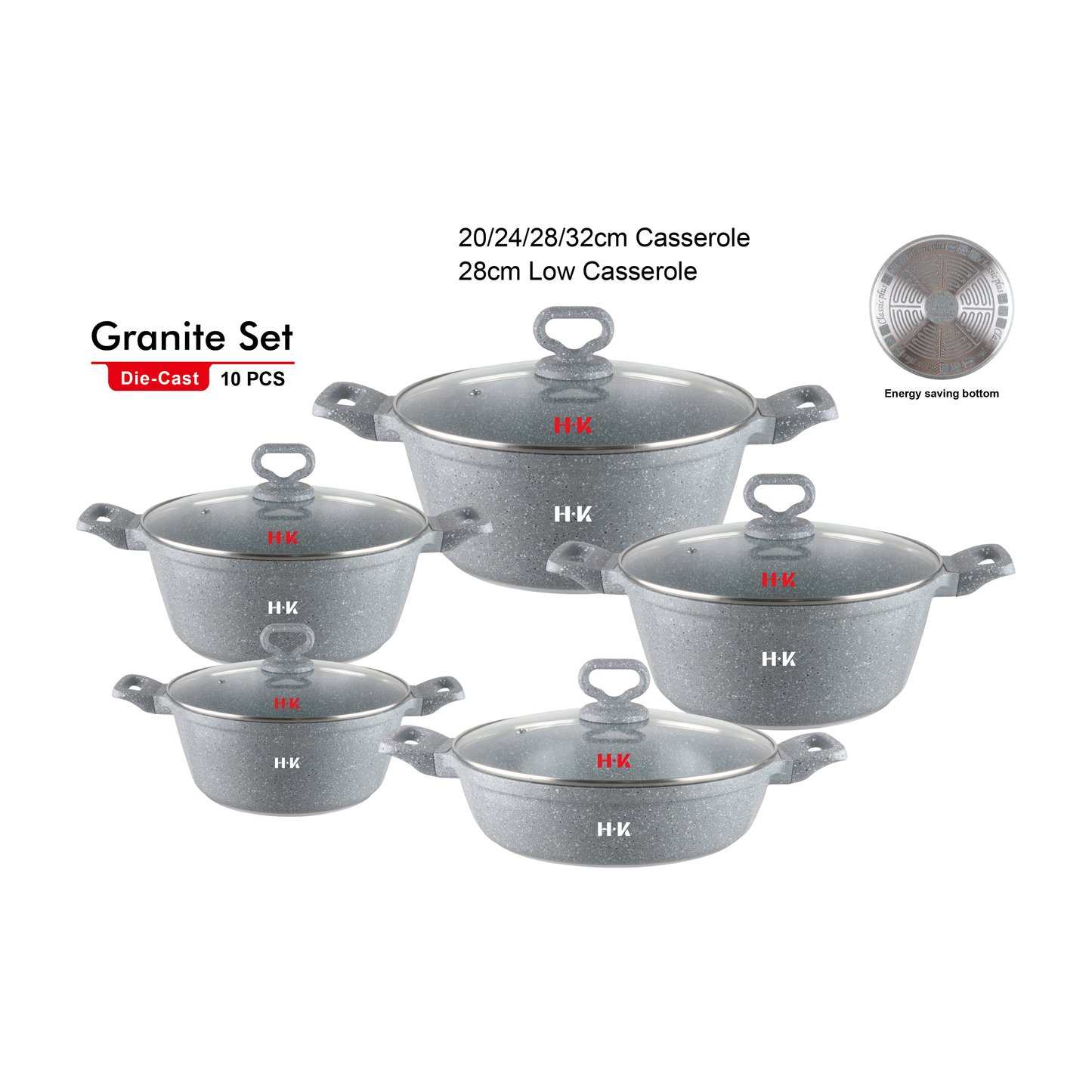 KALA 10pcs pot set-casserole/deep fry pan