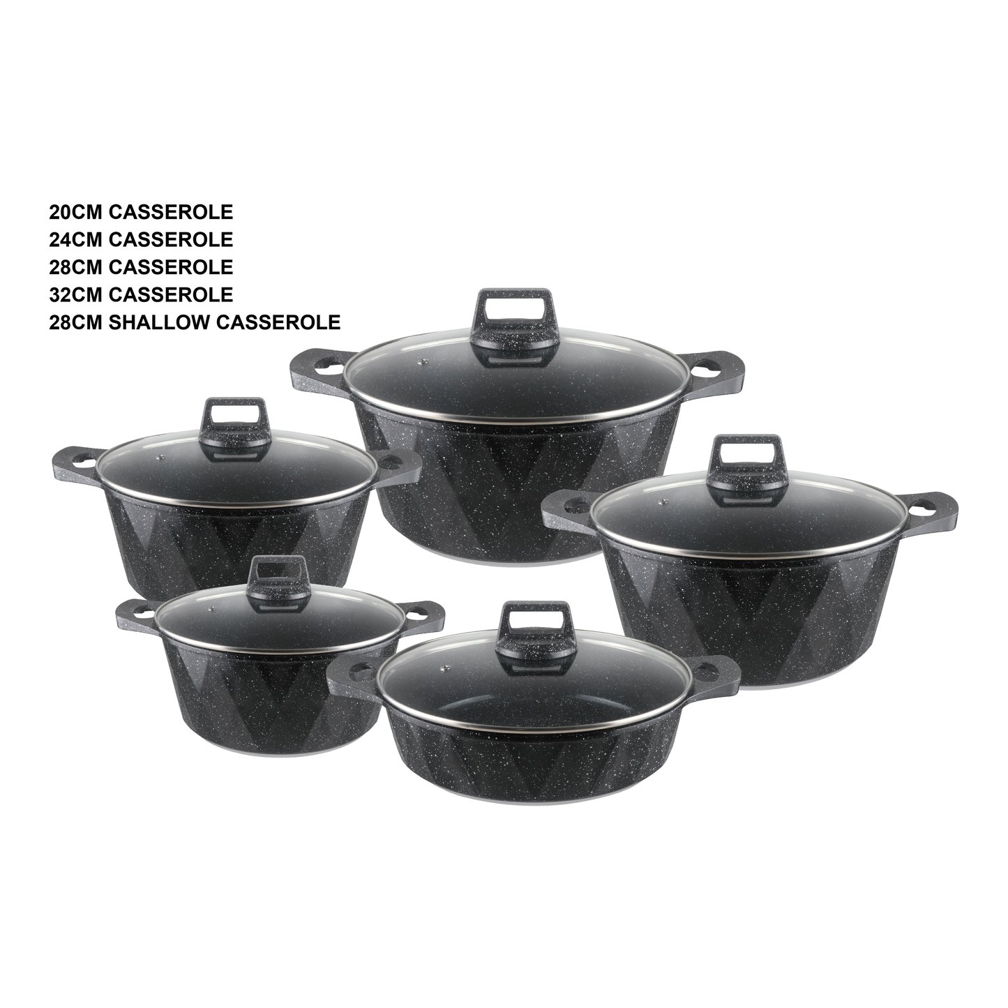 KALA 12pcs pot sets-Marble non-stick coating