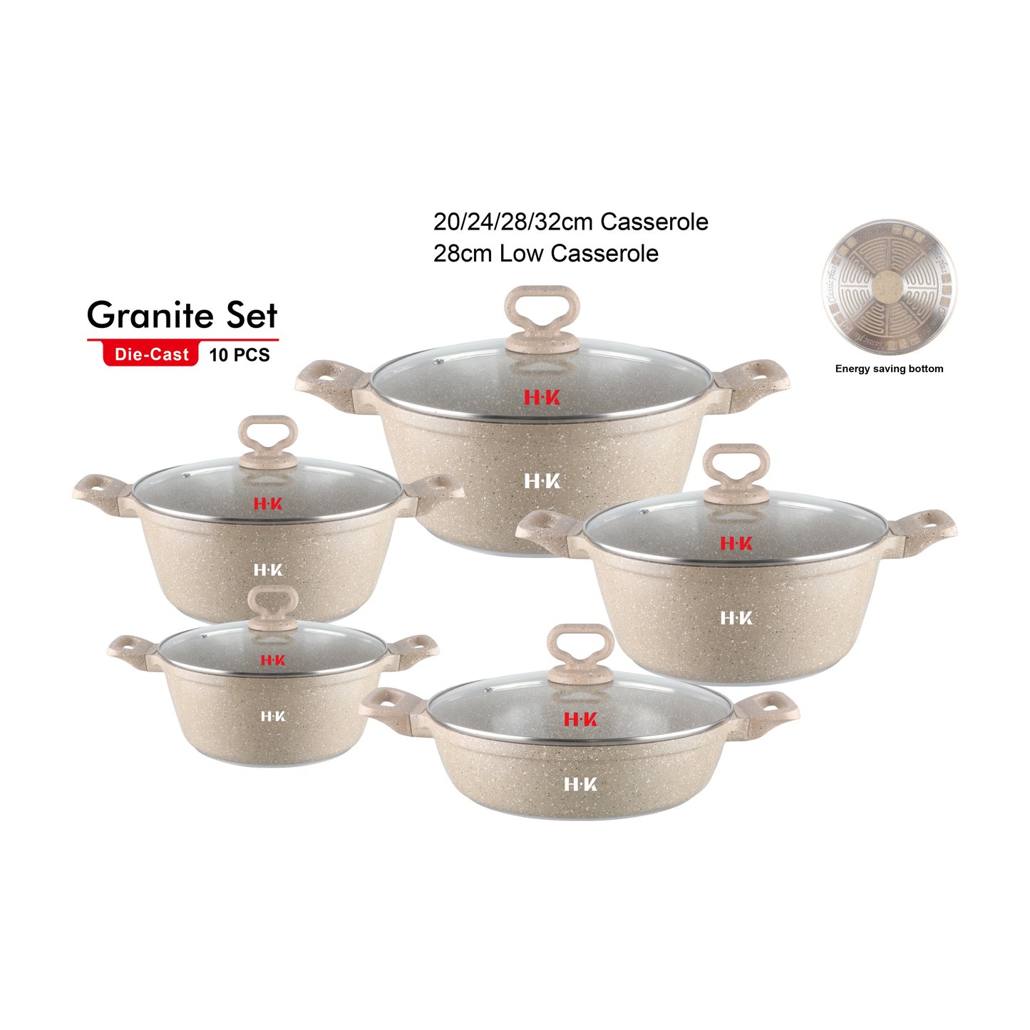 KALA 10pcs pot set-casserole/deep fry pan