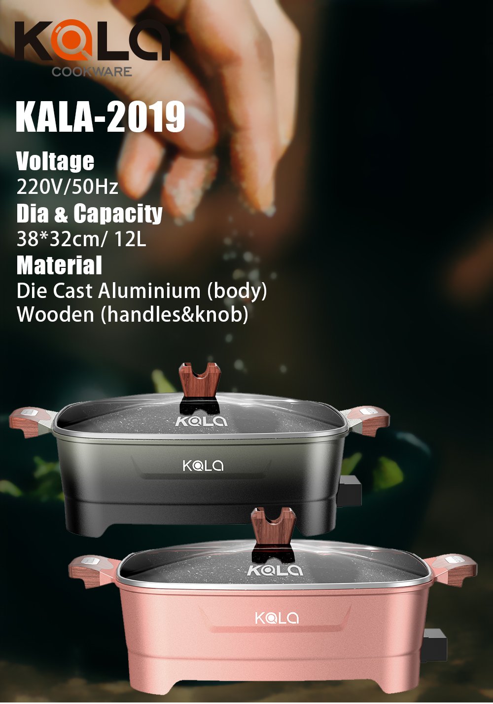 Large capacity 12L cast aluminium electrical pot