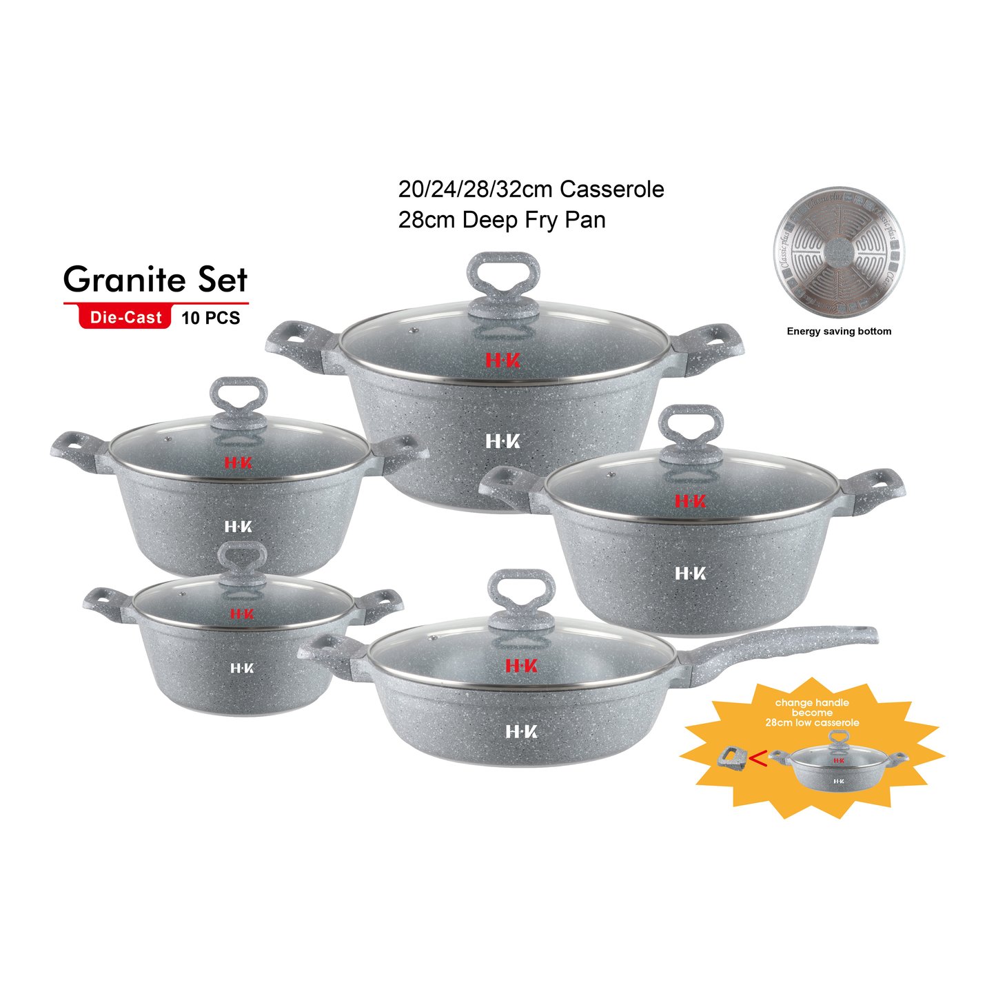 KALA 10pcs pot set-casserole/deep fry pan