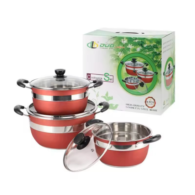 3-Piece SS201 Stainless Steel Casserole