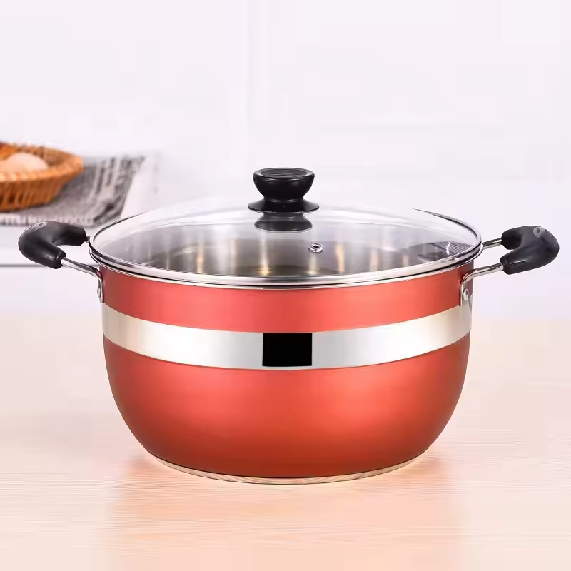 6-Piece Stainless Steel Cookware Set with Glass Lids