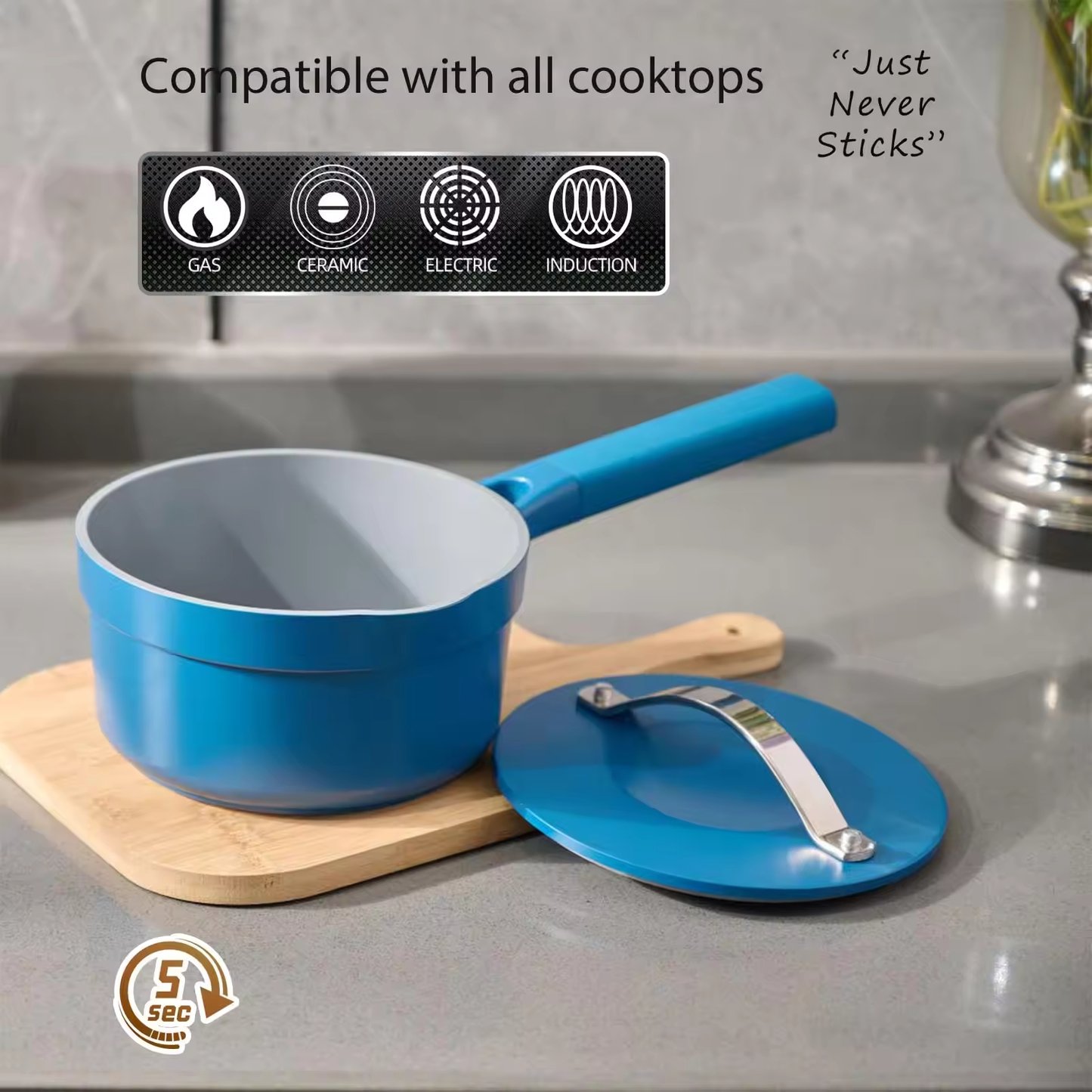 Aluminium Alloy Cookware Set with Milk Pot and Frying Pans