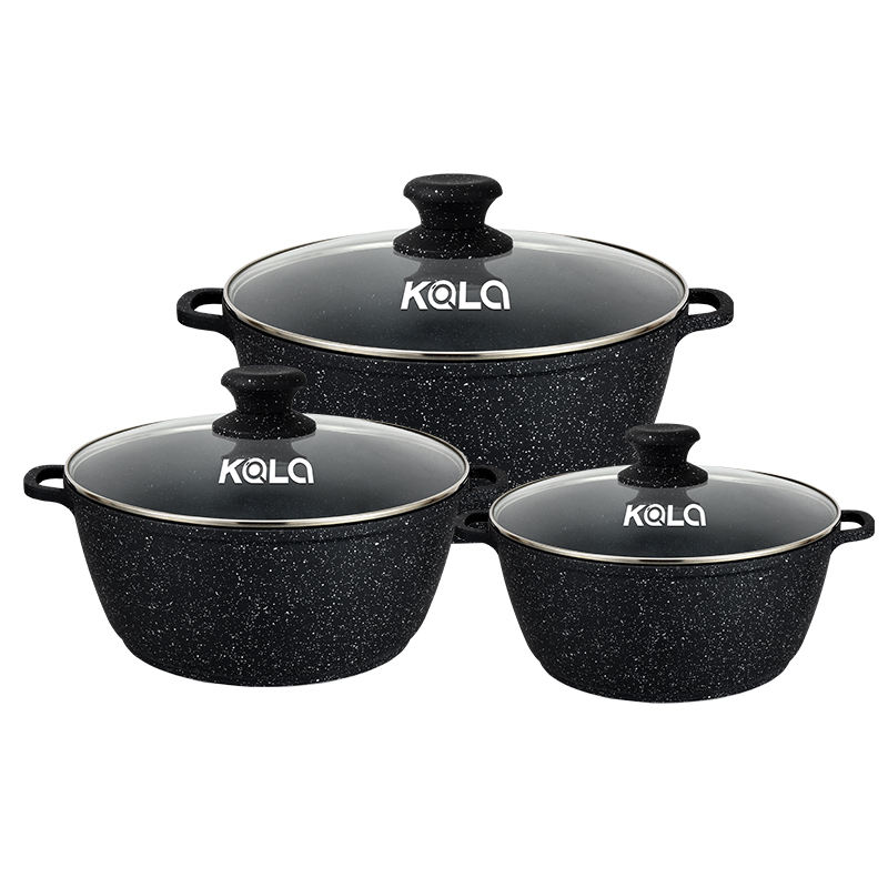 KALA 6pcs/set 36-40-44cm ceramic coating casserole set