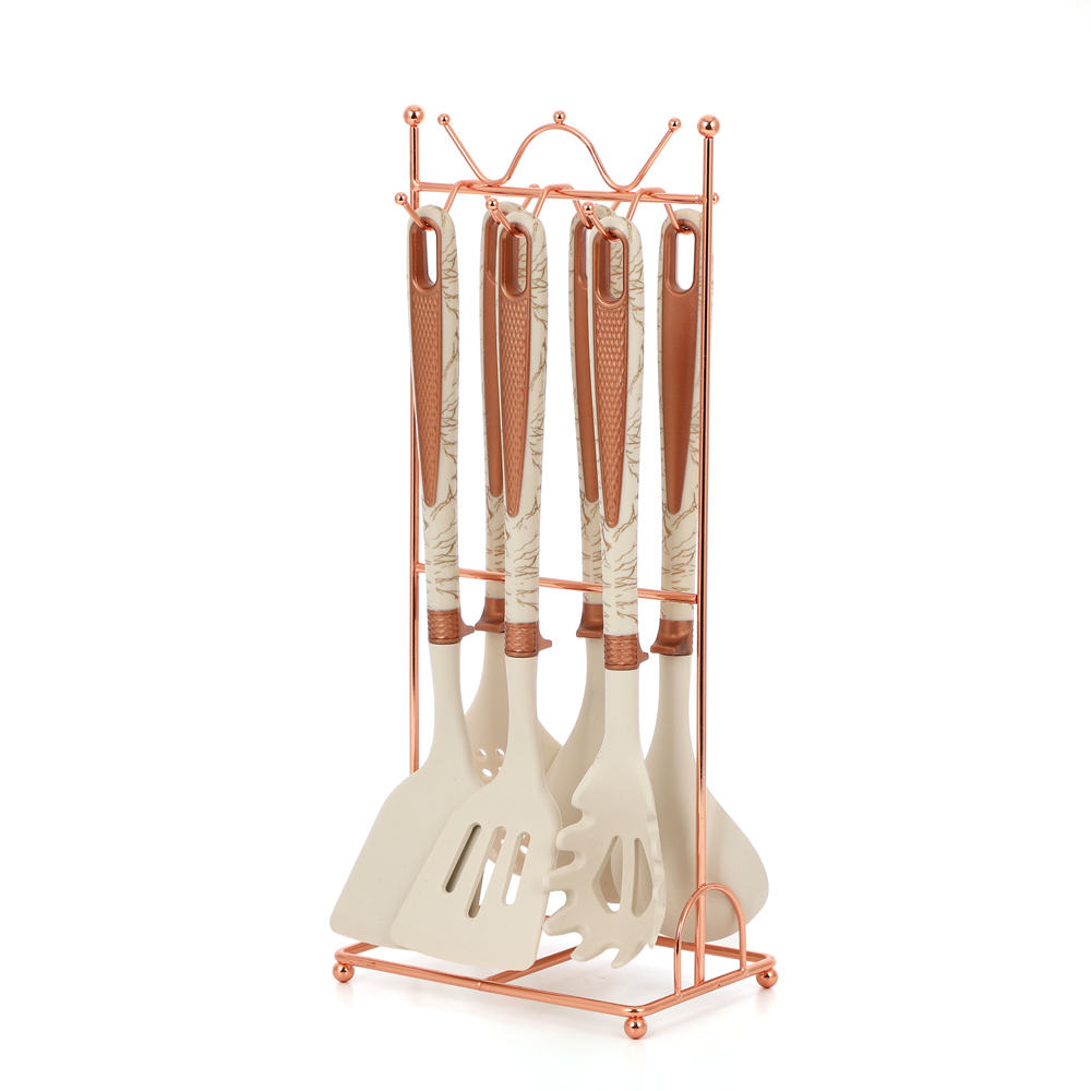 Diamond handle iron frame 6-piece silicone cooking utensil set