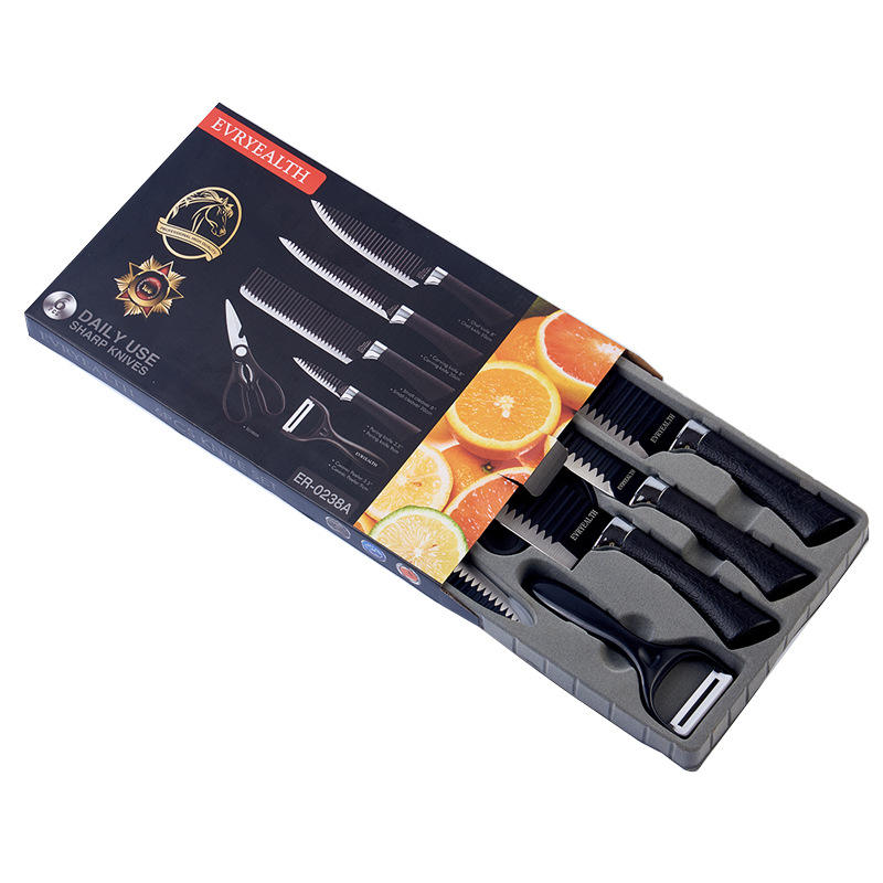 6pcs black knife sets