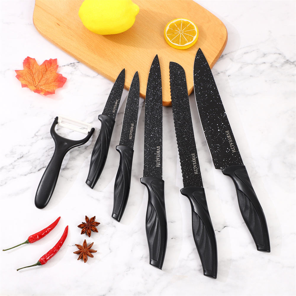 Hand-made 6-piece knife set with tail handle