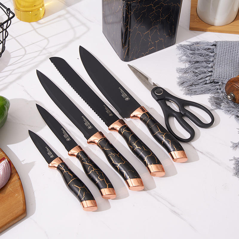7pcs non stick coating quality kitchen knife set