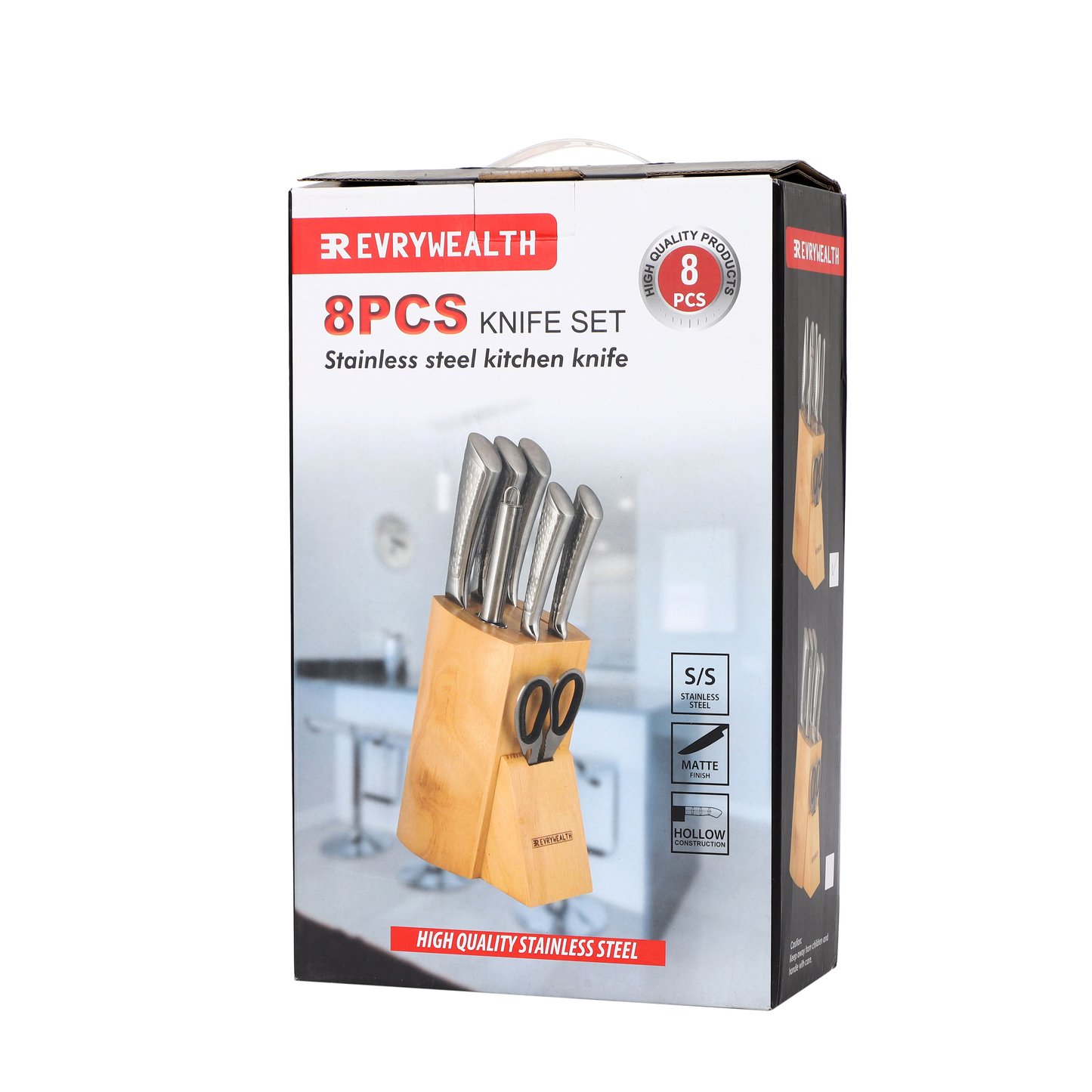 8-piece seahorse hollow handle knife set