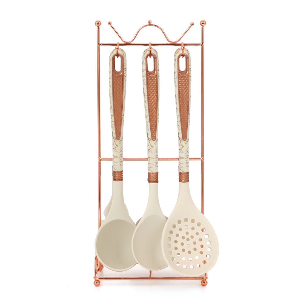 Diamond handle iron frame 6-piece silicone cooking utensil set