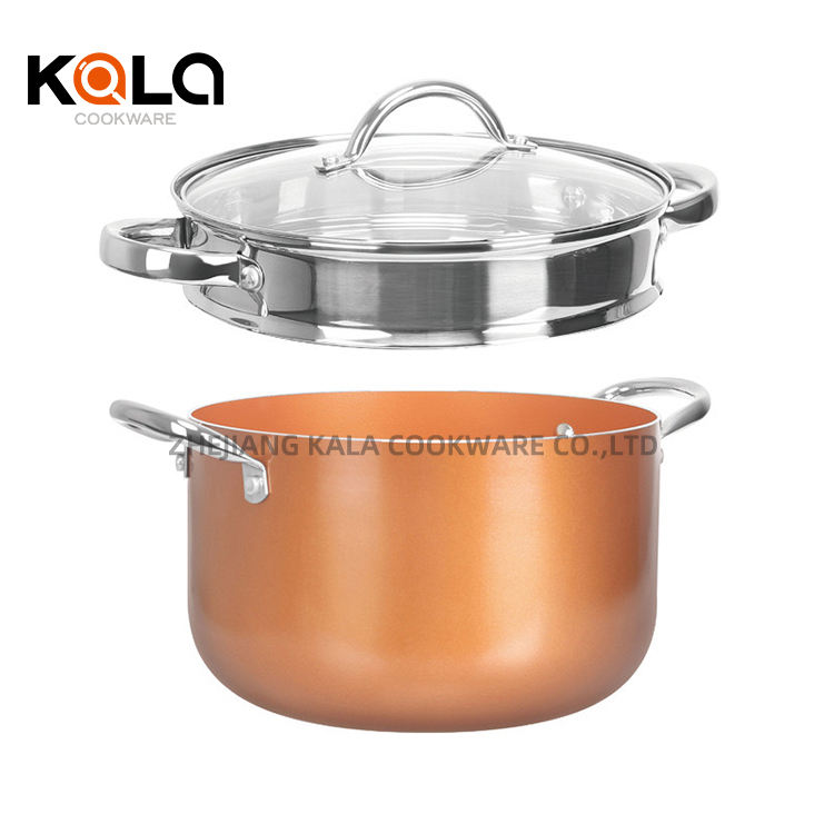 10pcs copper pan with 16cm sauce pot with lid / 20cm sauce pot with lid/ 20cm fry pan/ 24cm fry pan with lid/ 26cm casserole pan