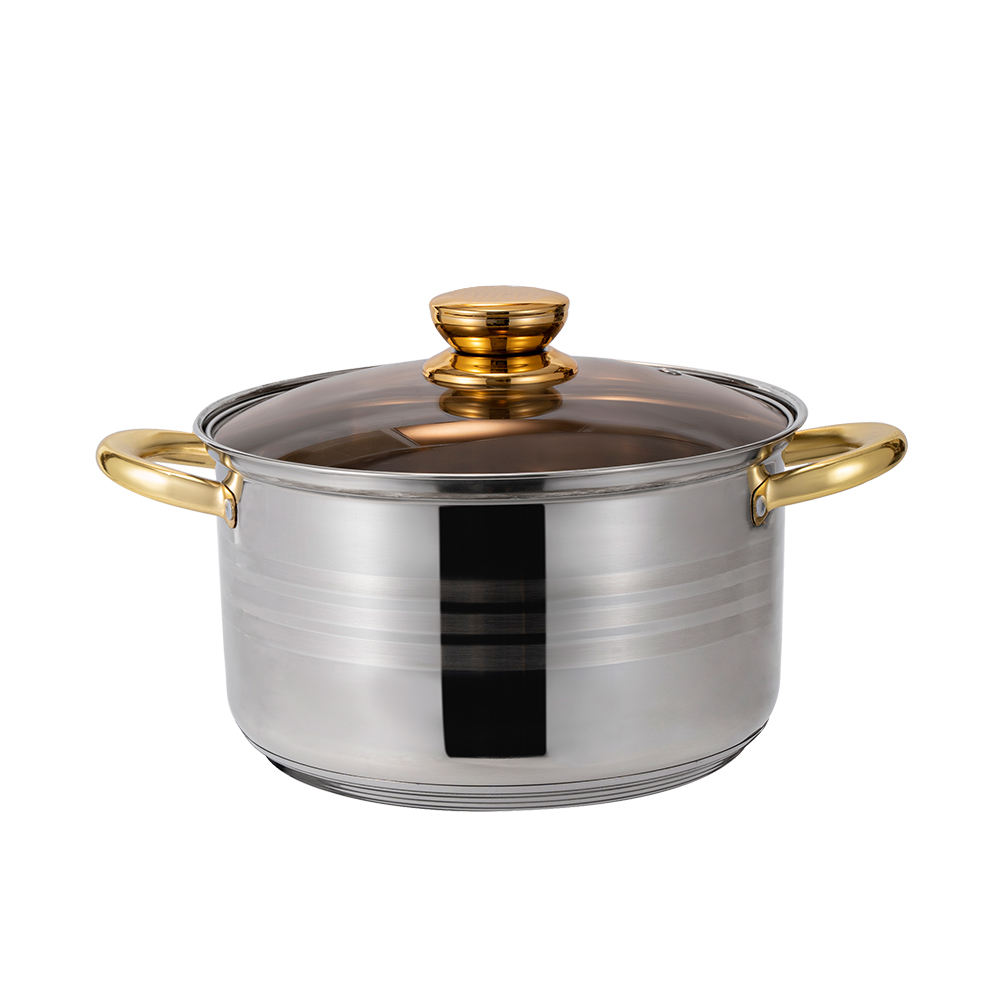 12pcs stainless steel cookware set with 16-18-20-24cm casserole/ 24cm fry pan/ 16cm sauce pan