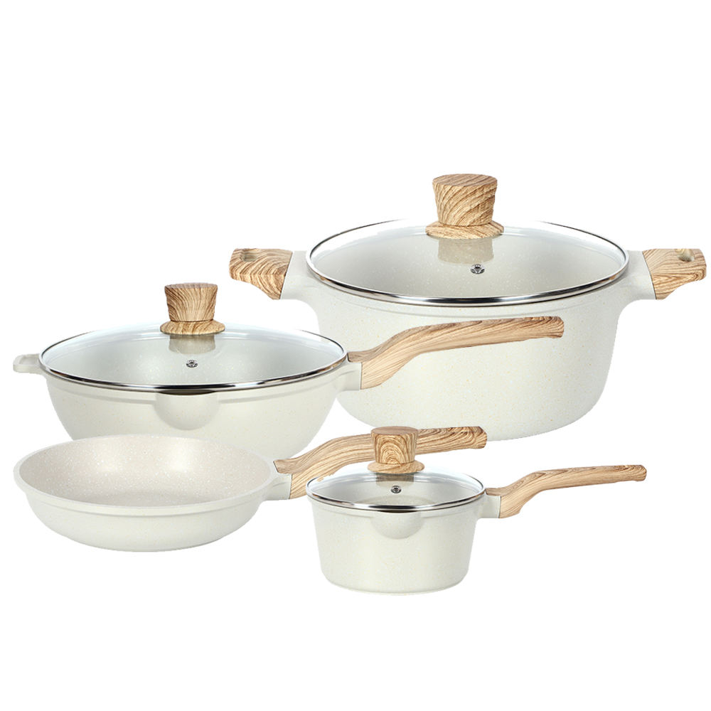 7pcs white cookware set