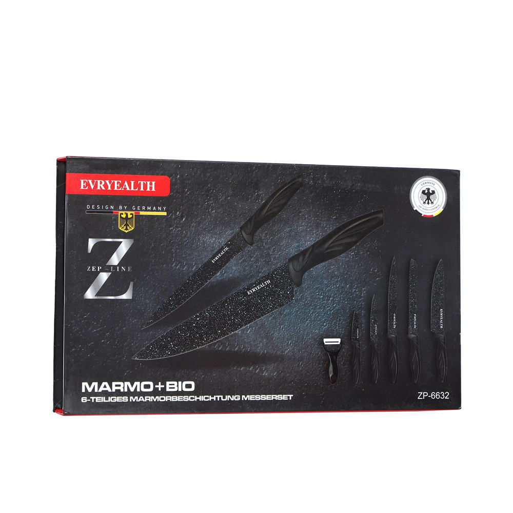 Hand-made 6-piece knife set with tail handle