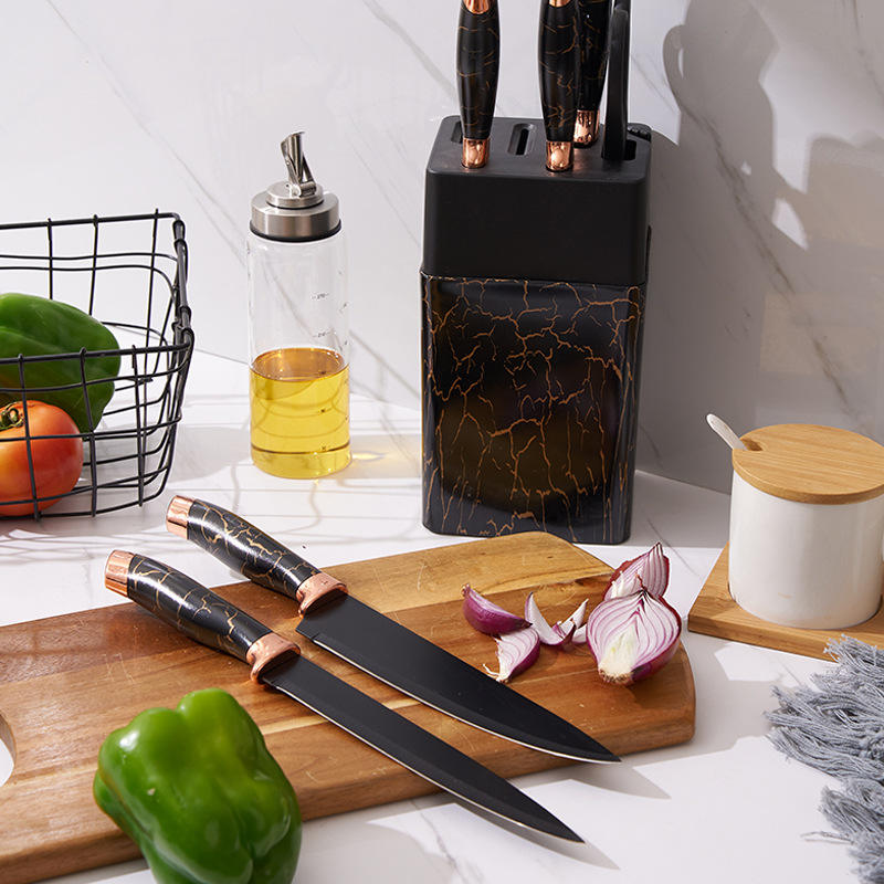 7pcs non stick coating quality kitchen knife set
