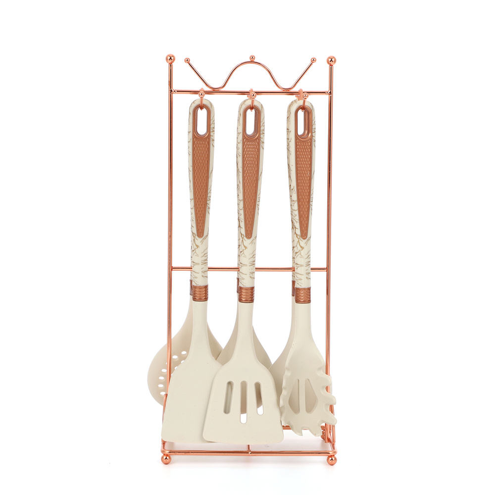 Diamond handle iron frame 6-piece silicone cooking utensil set