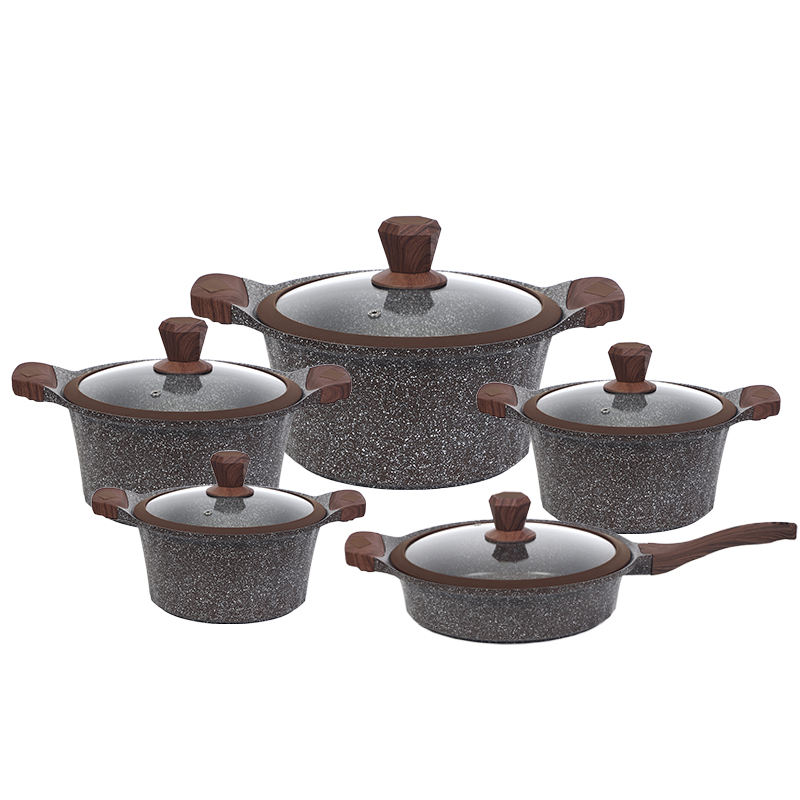 KALA 20-24-28-32cm covered casserole with wooden handles and knobs