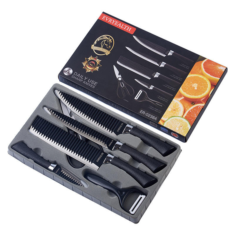 6pcs black knife sets