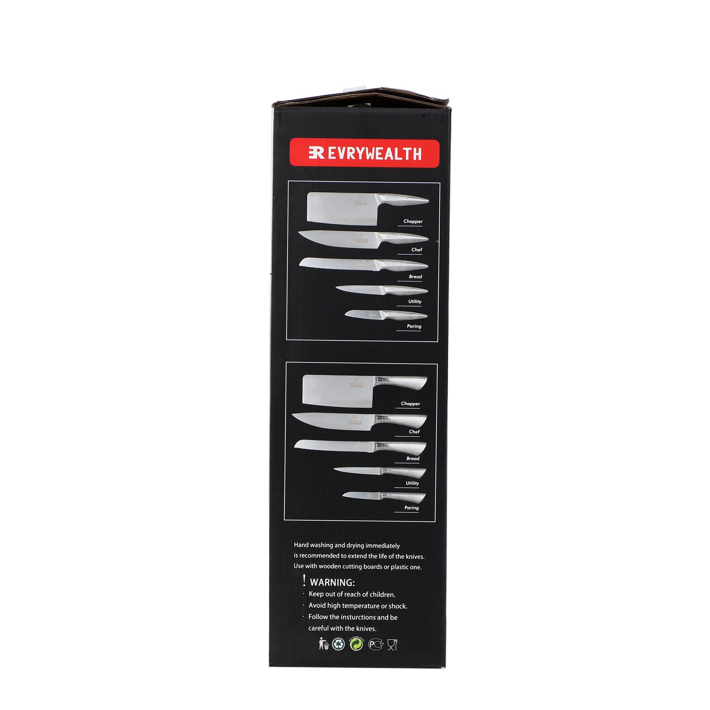 8-piece seahorse hollow handle knife set