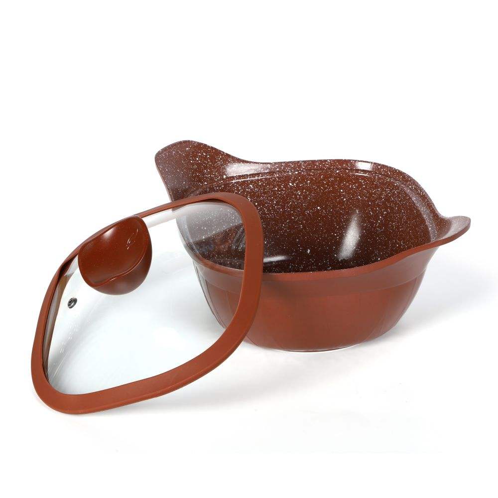 12PCS pot set with silicon glass lid and fire bottom