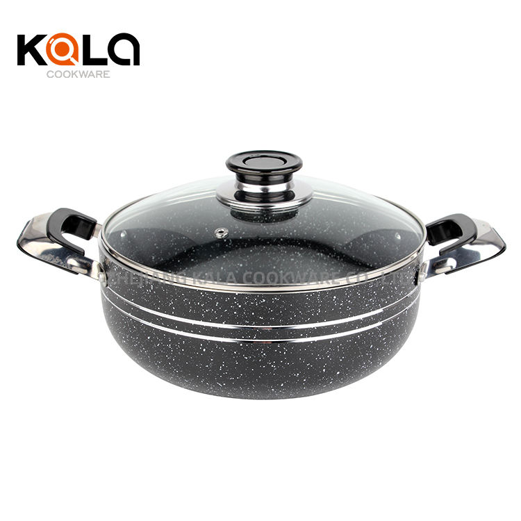 16pcs pot set with 20-24-28cm casserole/ 26cm fry pan/ 28cm deep fry pan+6pcs kitchen tools