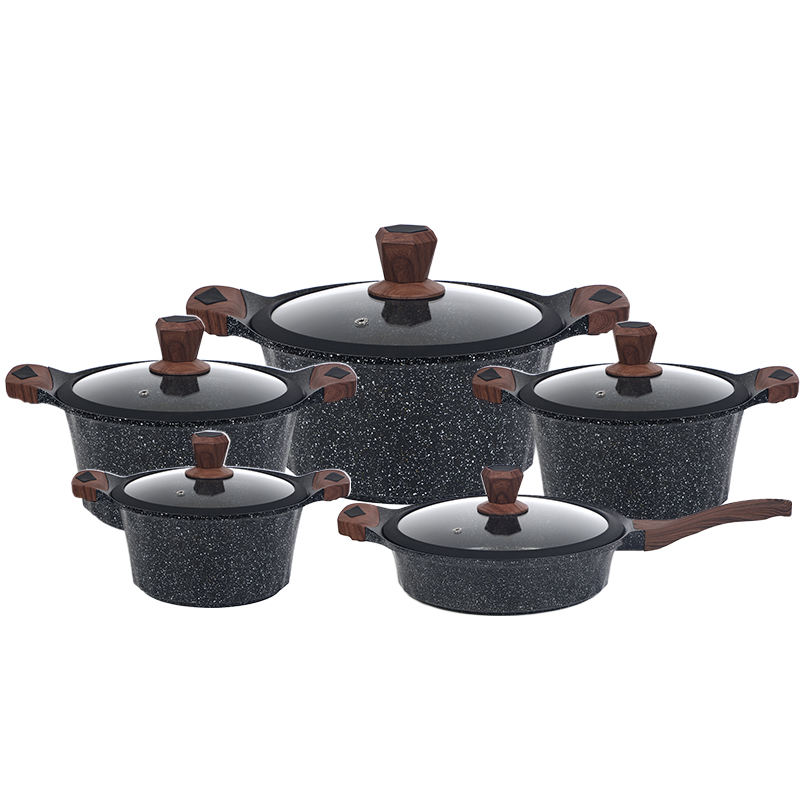 KALA 20-24-28-32cm covered casserole with wooden handles and knobs