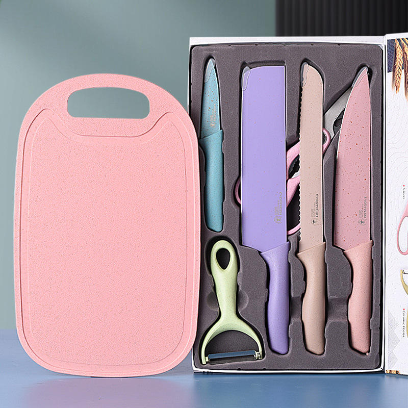0.8mm thick colourful mini 6-piece knife set