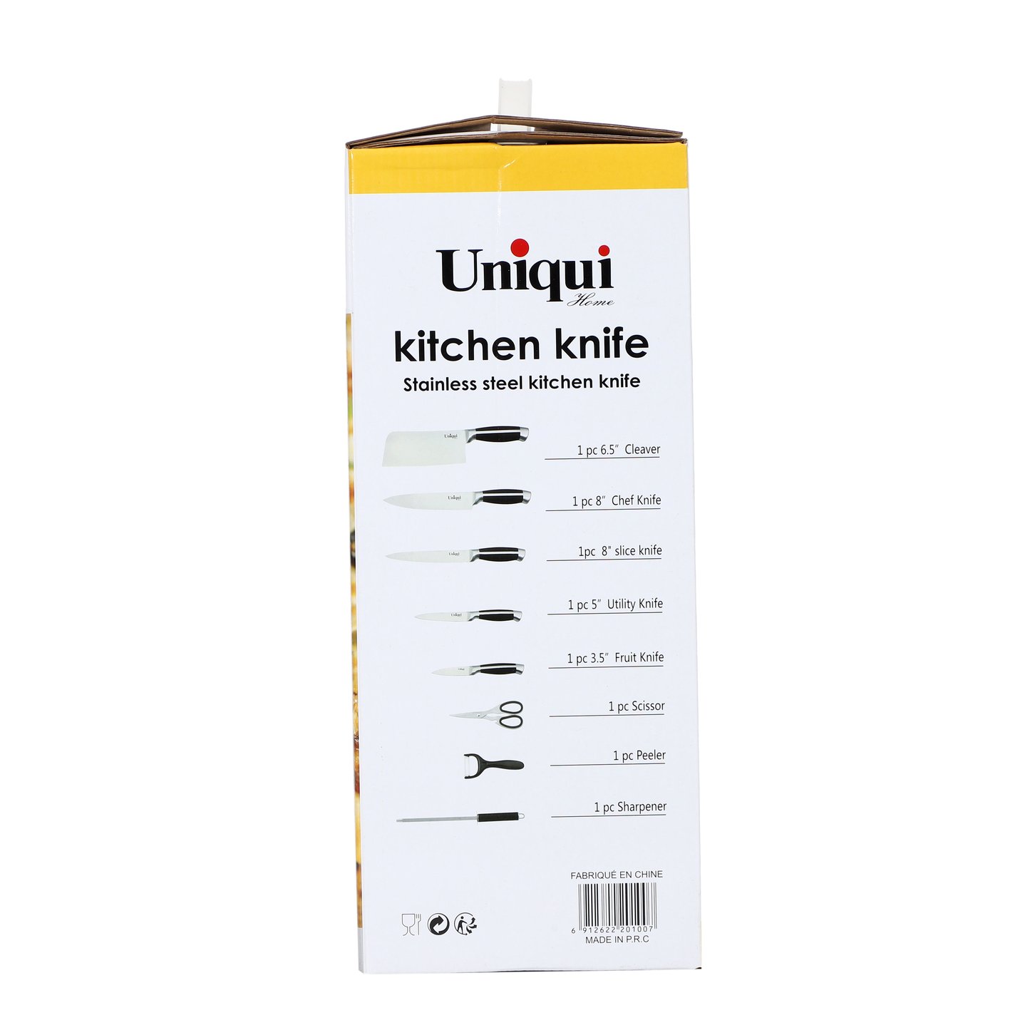 Fat handle 9-piece set with rotary knife block