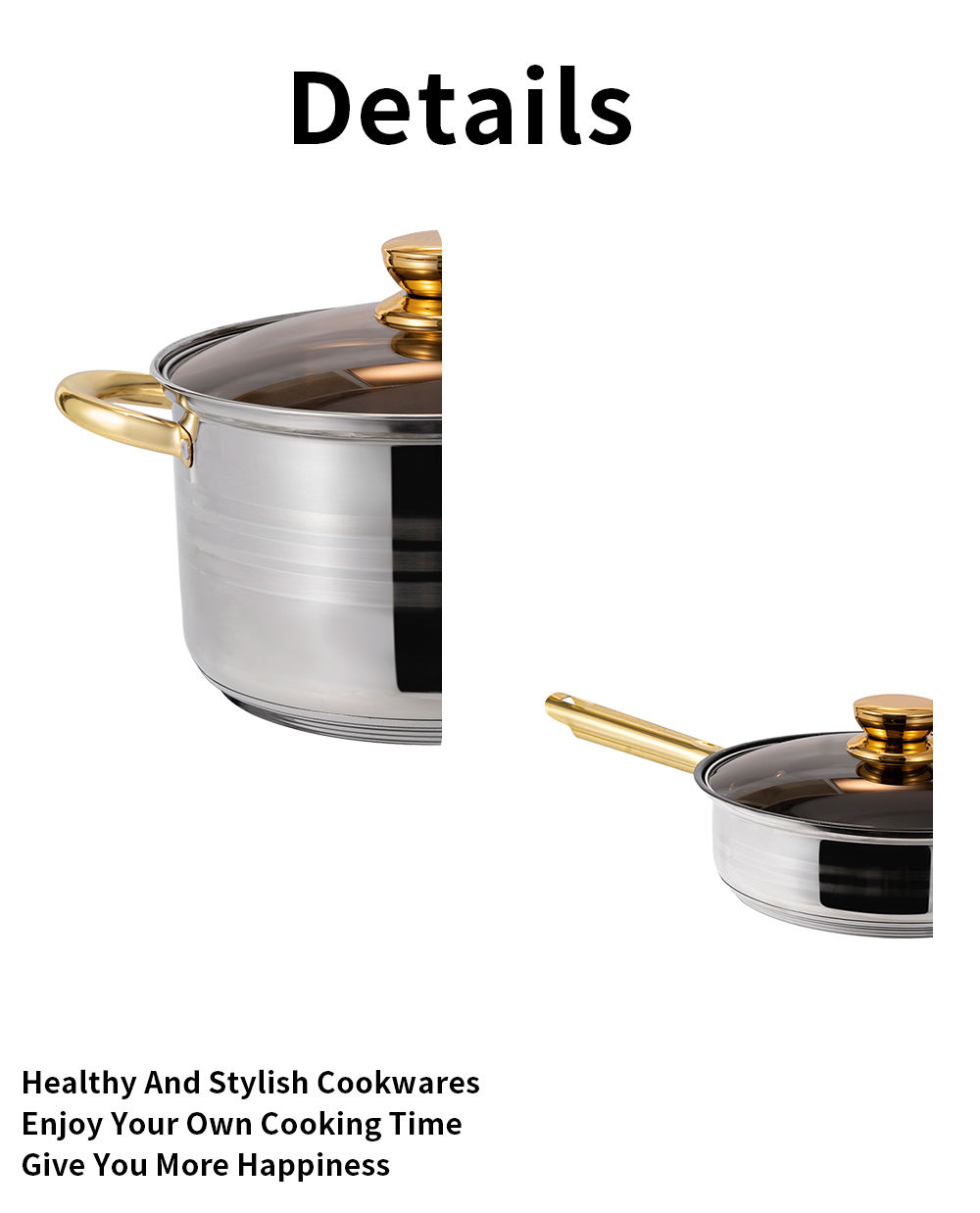 12pcs stainless steel cookware set with 16-18-20-24cm casserole/ 24cm fry pan/ 16cm sauce pan