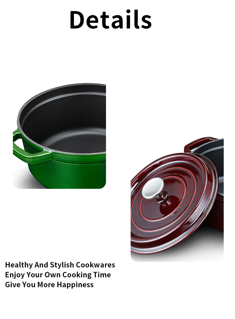 26*12cm 5.1L cast iron pot