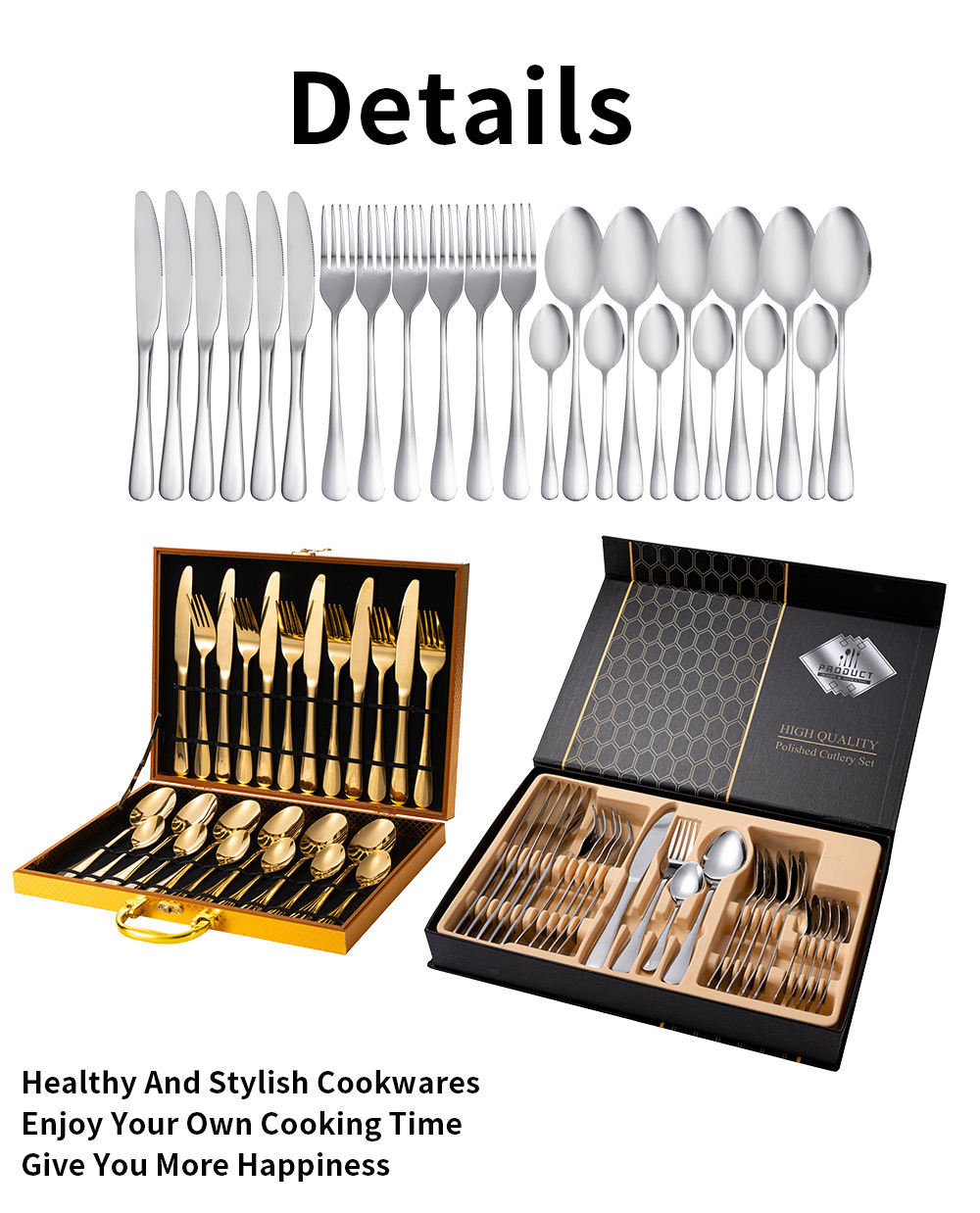 24pcs 410SS silver kitchen tools