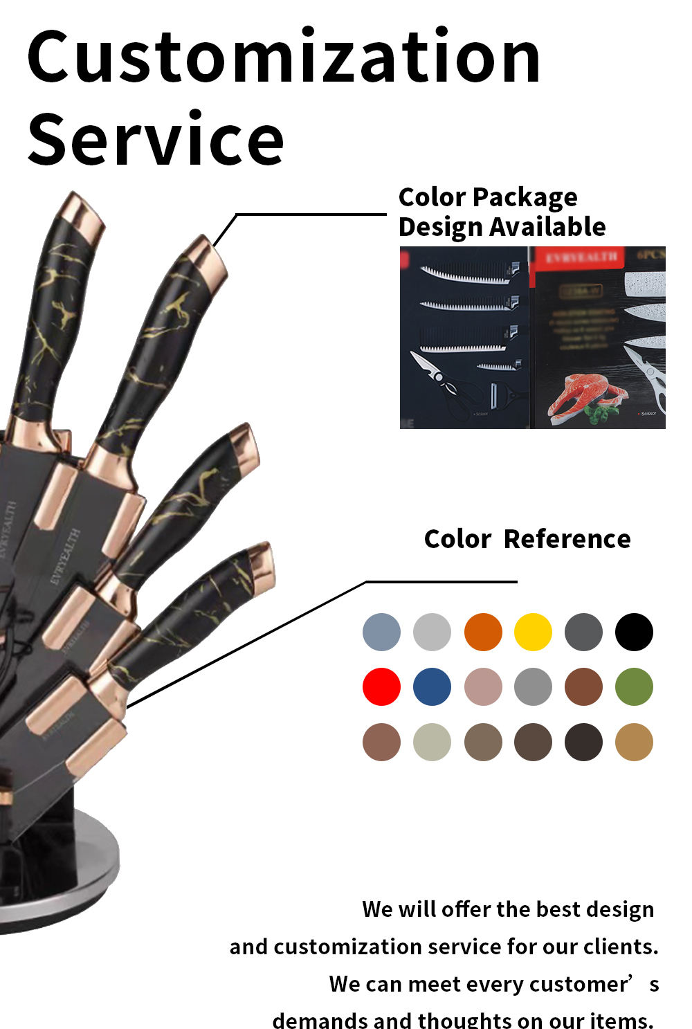 9pcs stainless kitchen knife set