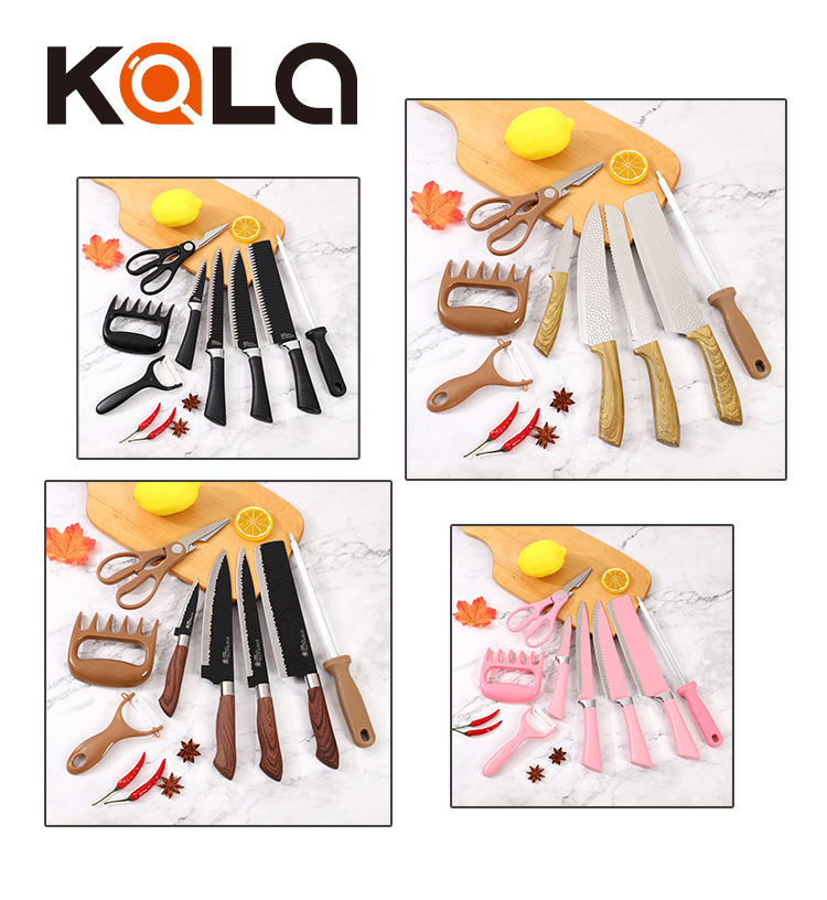 Wavy meat grab 8-piece knife set in EVA handmade box