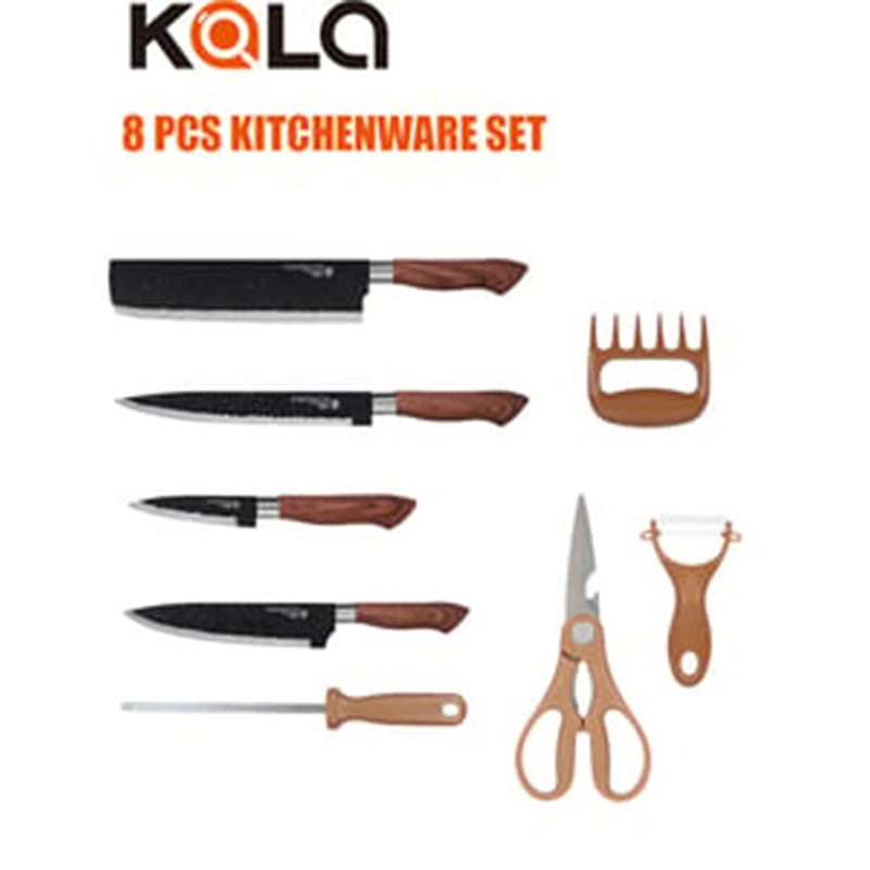 Hammer pattern meat grab 8pcs knife set in EVA handmade box