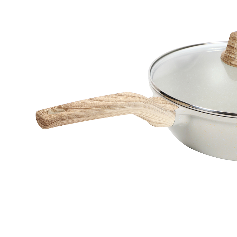 8pcs cookware set with 18cm milk pan/ 24cm casserole/ 28cm deep fry pan/ 20cm open fry pan and 24cm open fry pan