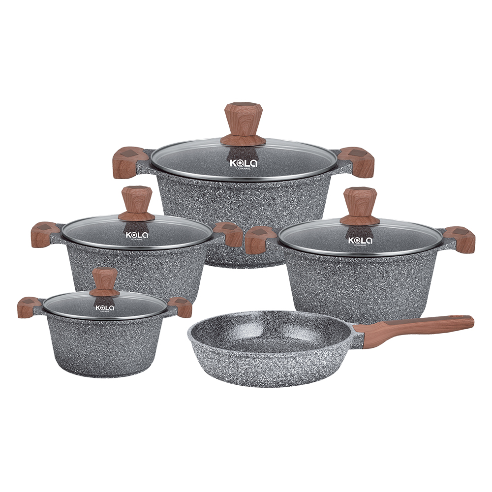KALA covered  Casserole wooden handles&knob Black/Coffee/Beige