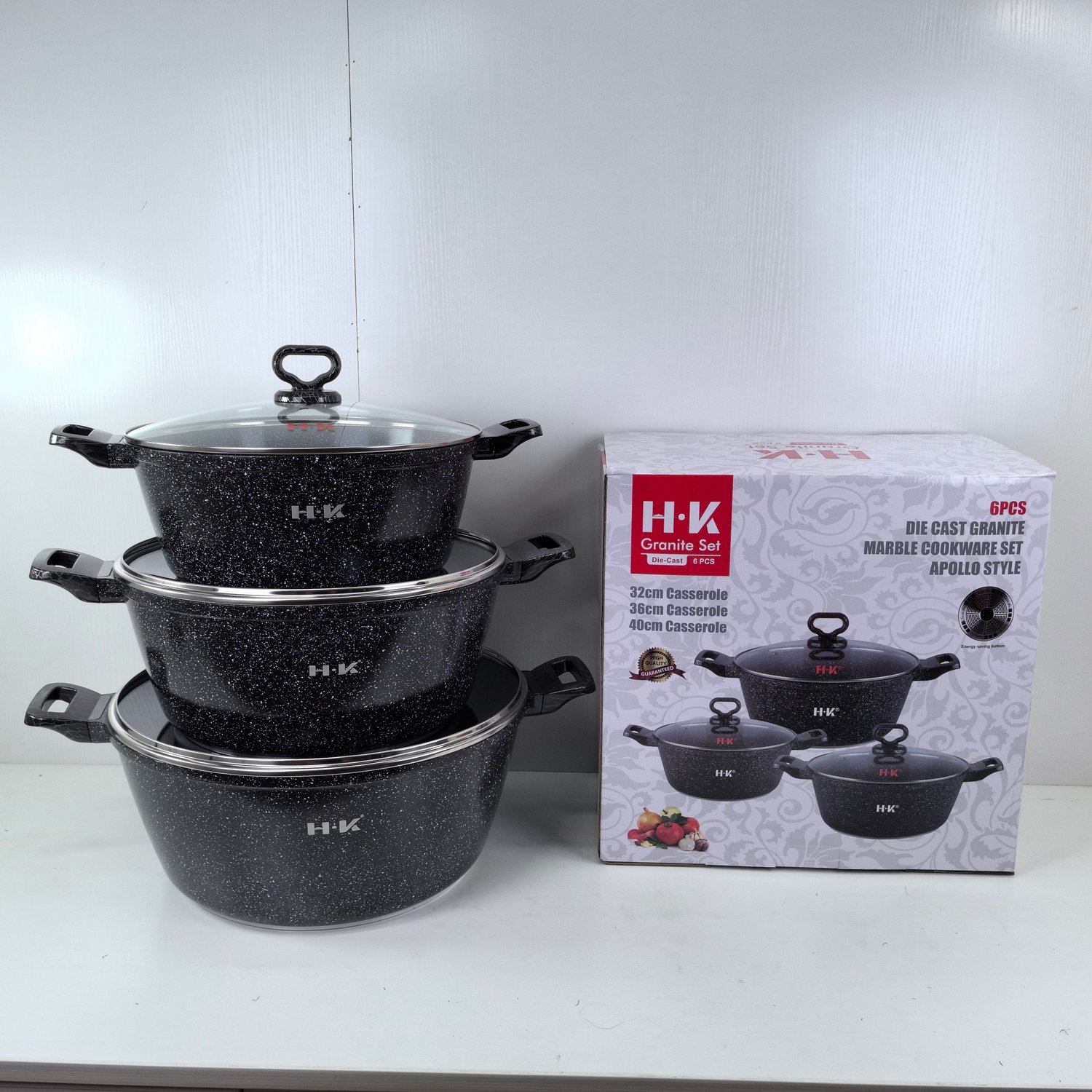 KALA 6pcs pot set 32-36-40cm casserole