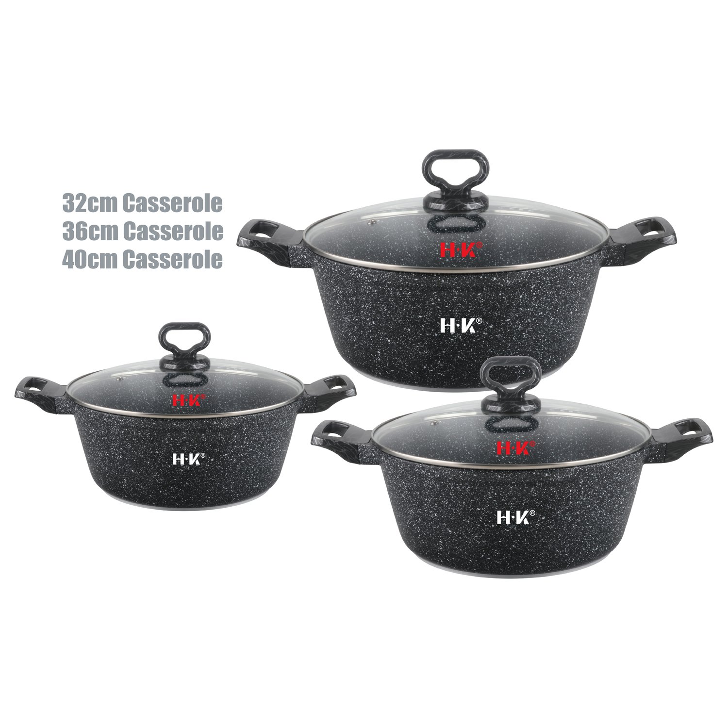 KALA 6pcs pot set 32-36-40cm casserole