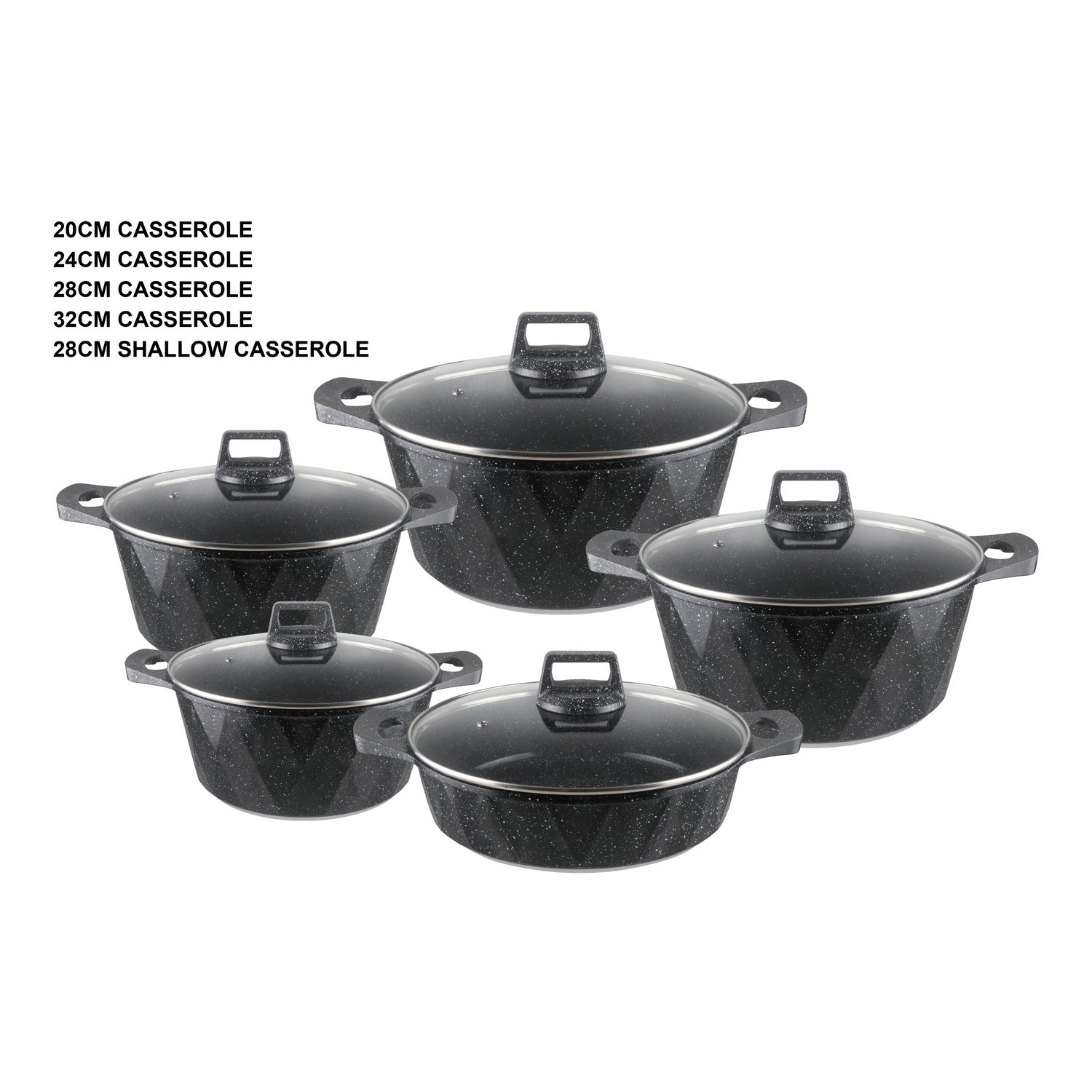 KALA 12pcs pot sets-Marble non-stick coating